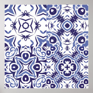 Póster Baldosas de cerámica de colores decorativos. De mo