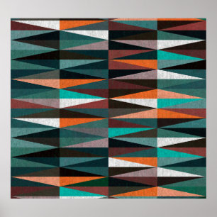 Póster Baldosas de diamante: mosaico de colores en el sue