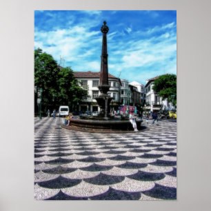 Póster Baldosas de Ilusión Art : Funchal, Madeira (Portug