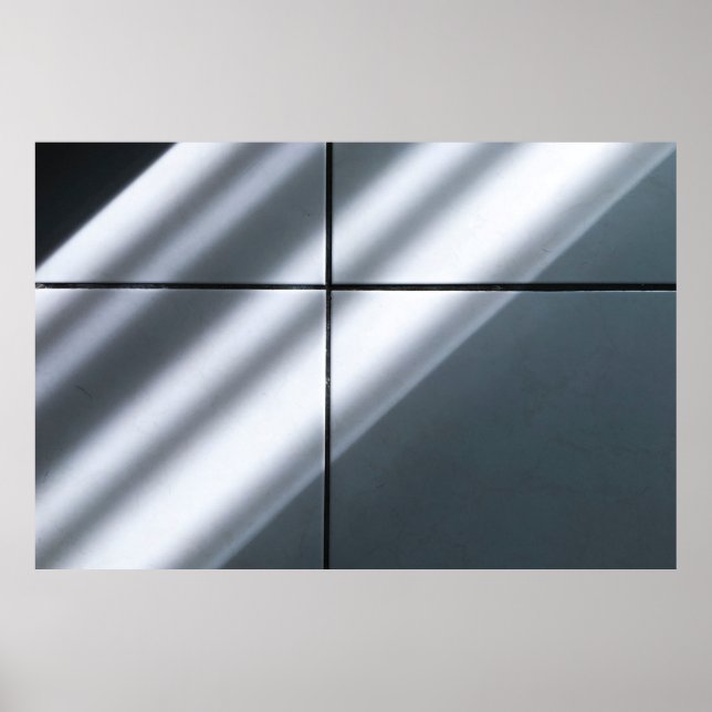 Póster Baldosas de suelo blanco (Frente)