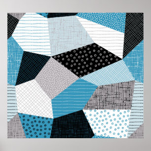 Póster Baldosas de tracción geométrica a mano alzada