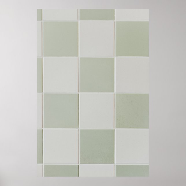 Póster Baldosas grises y blancas (Frente)
