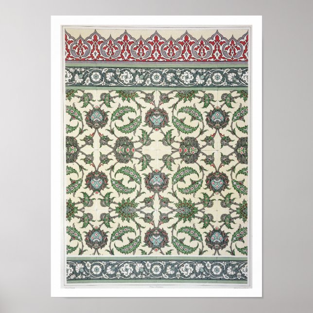 Póster Baldosas murales de la mezquita de Cheykhoun, de ' (Frente)