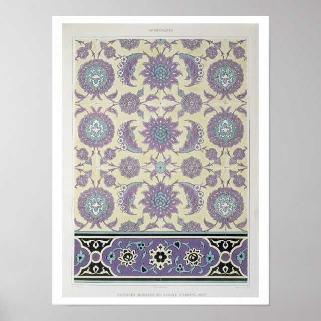 Póster Baldosas murales del Palacio de Ismayl-Bey, de 'Ar (Frente)