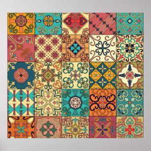 Póster Baldosas portuguesas: Estilo Azulejo sin inconveni