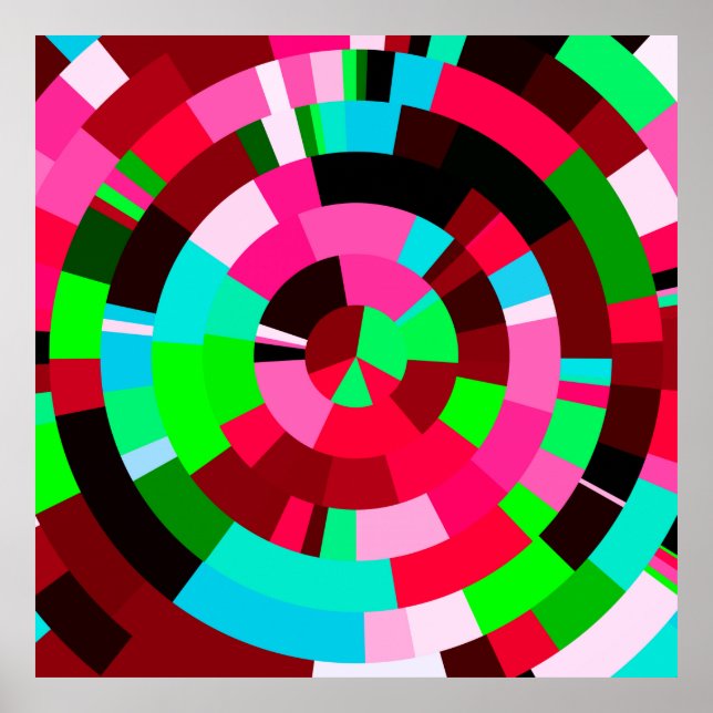 Póster Baldosas radiales (Frente)