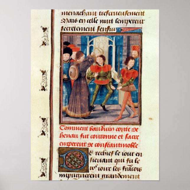 Póster Baldwin I Sexto Conde de Hainaut coronado (Frente)