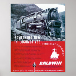 Póster Baldwin Locomotive Trabaja Locomotora Turbina de V