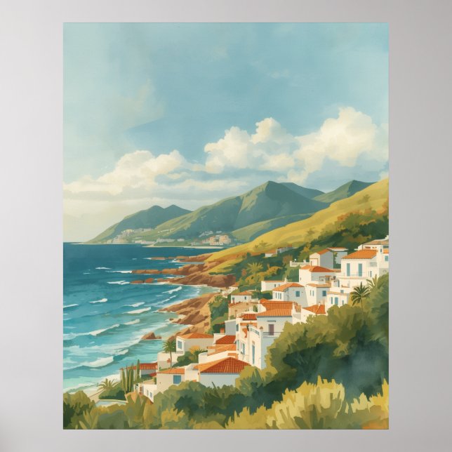 Póster Balearic Islands Vintage French Riviera Travel (Frente)