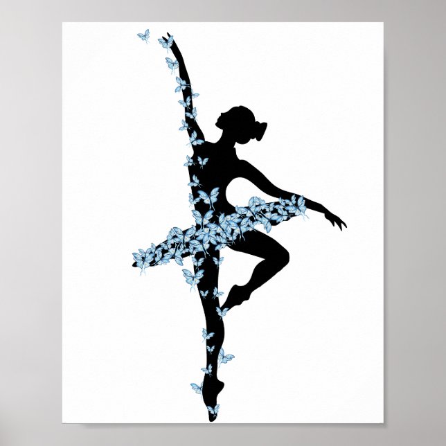 Póster Balerina bailarina de acuarela (Frente)