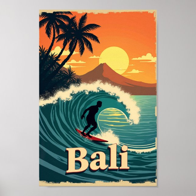 Póster Bali Bliss – A Retro Surf Paradise (Frente)