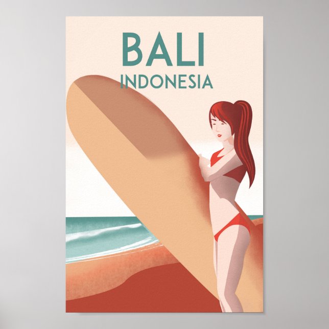 Póster Bali Indonesia vintage travel poster (Frente)
