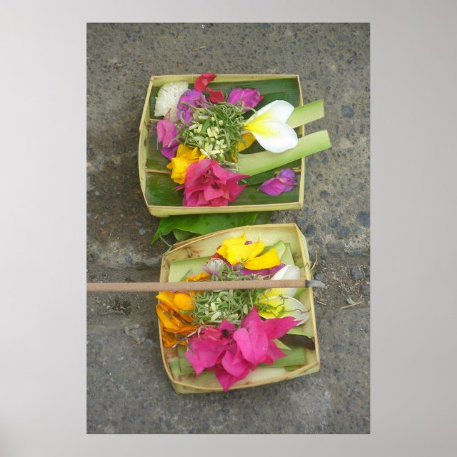 Póster Balineses ofrecen cestas (Frente)