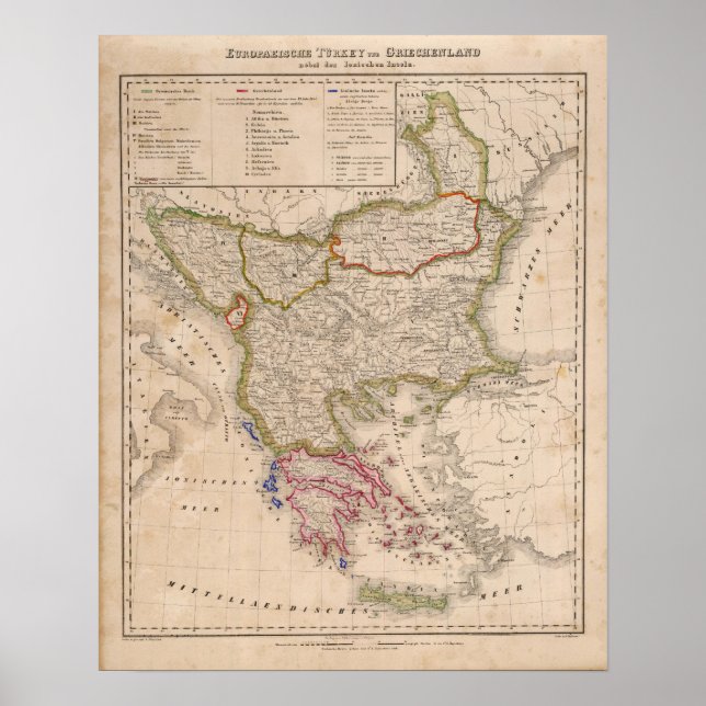 Póster Balkan Peninsula, Turkey, Greece 2 (Frente)
