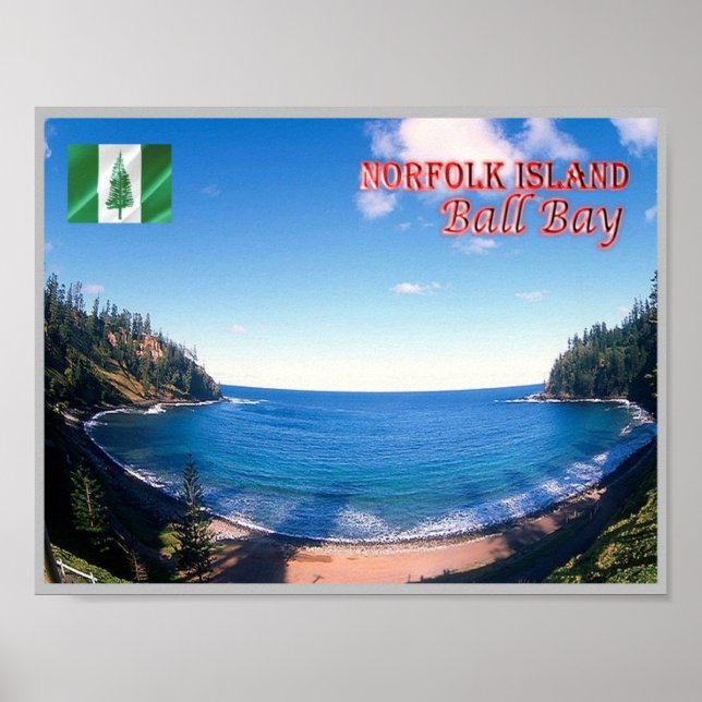 Póster Ball Bay - Isla Norfolk - (Frente)
