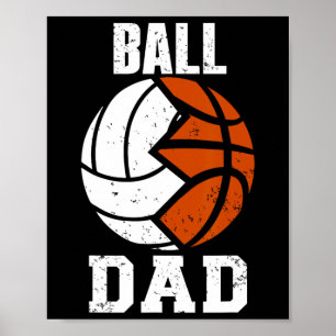 Póster Ball Dad Fun voleybol baloncesto papá