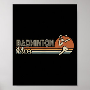 Póster Ball Sport Shuttle Sport Retro Badminton Mamá Muje