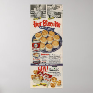 Póster Ballard Biscuits Ad 1950