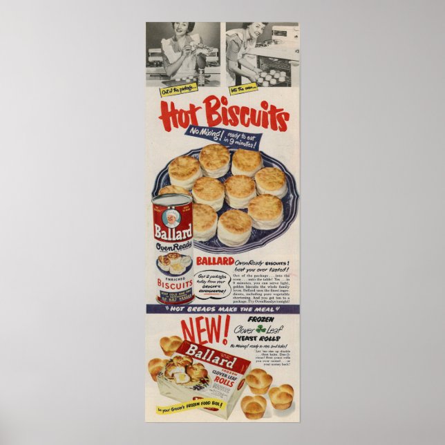 Póster Ballard Biscuits Ad 1950 (Frente)