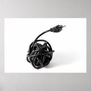 Póster Balled encima del cable de transmisión