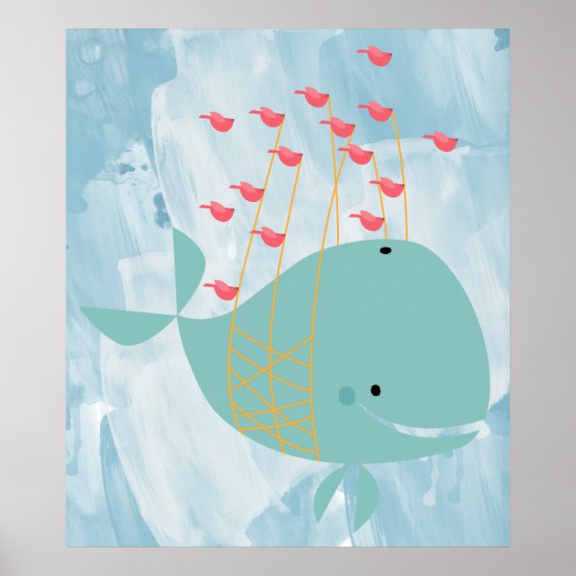 Póster Ballena acuarela (Frente)