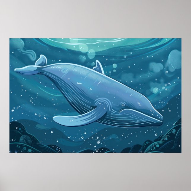 Póster Ballena azul (Frente)