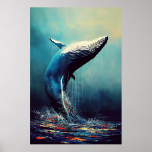 Póster Ballena Azul ballena Descubrimiento animal Natural