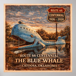 Póster Ballena Azul Catoosa Centenario de Oklahoma