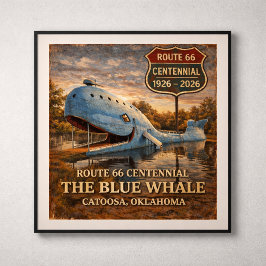 Póster Ballena Azul Catoosa Centenario de Oklahoma