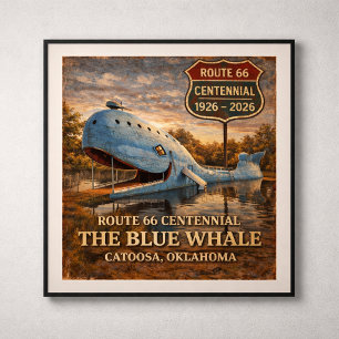 Póster Ballena Azul Catoosa Centenario de Oklahoma