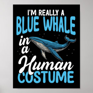 Póster Ballena Azul En Un Traje Humano Gracioso