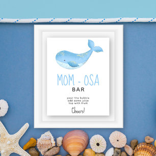 Póster Ballena de acuarela - bar mom-osa