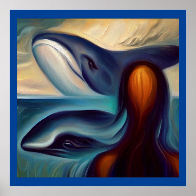 Póster Ballena de animales espirituosos 3 (Frente)
