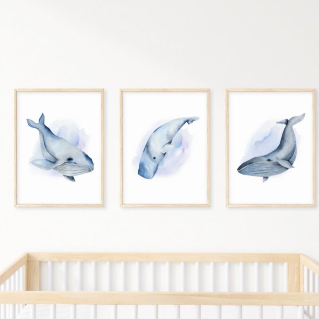 Póster Ballena de color azul blanco (Subido por el creador)