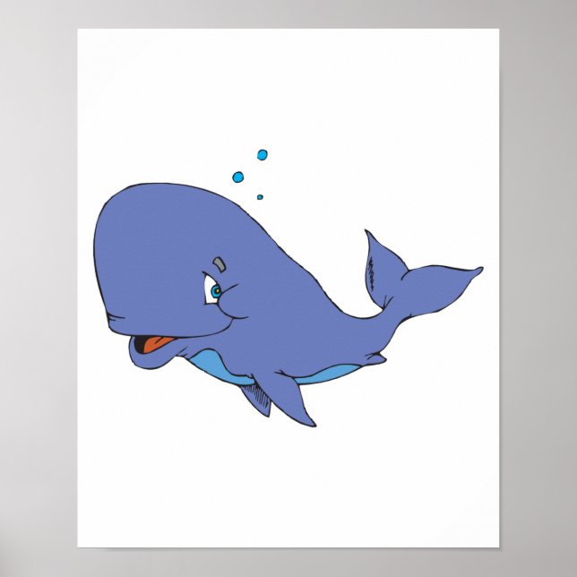 Póster ballena de esperma linda (Frente)