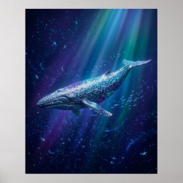Póster Ballena Disco Profundo Resplandor