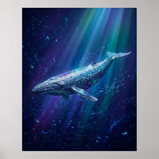 Póster Ballena Disco Profundo Resplandor