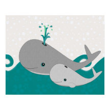 Ballena gris y fina en el Personalizado de las ola
