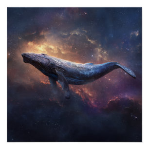 Póster Ballena Jorobada Cósmica