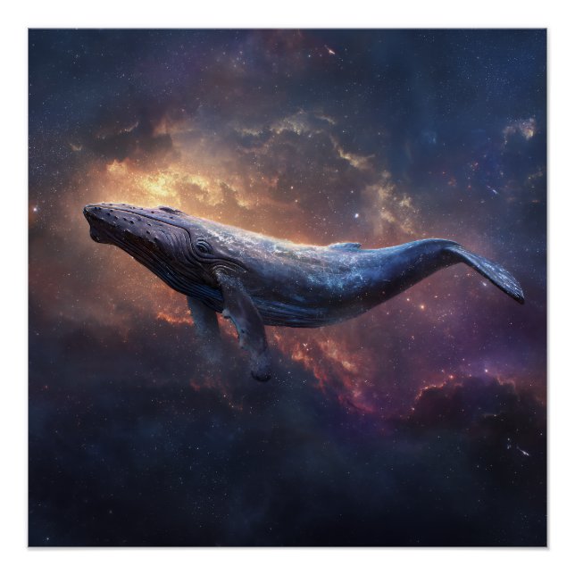 Póster Ballena Jorobada Cósmica (Anverso)