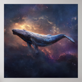 Póster Ballena Jorobada Cósmica