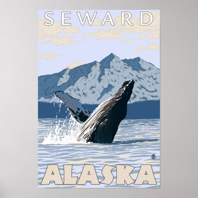 Póster Ballena jorobada - Seward, Alaska (Frente)