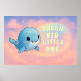 Póster Ballena pequeña con cita Personalizado, guardería