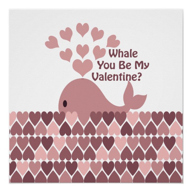 Póster Ballena que seas mi Valentín (Anverso)