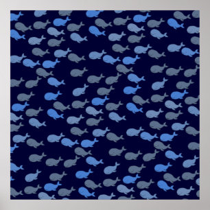 Póster ballenas azules para las paredes