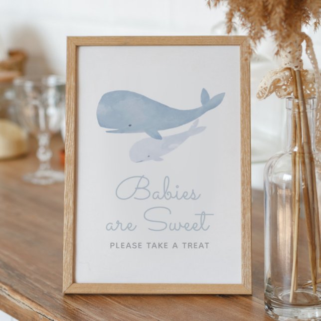 Póster Ballenas bajo el mar Baby Shower Sweet trata al Ró (Subido por el creador)