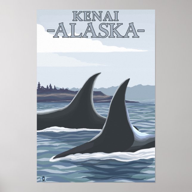 Póster Ballenas Orcas #1 - Kenai, Alaska (Frente)