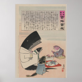 Póster Ballenas y peces cenan en Poster marinero ruso