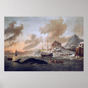 Póster Balleneros holandeses Abraham Storck cerca de Spit