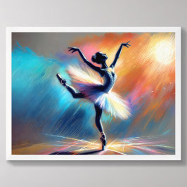 Póster Ballerina Bailarina Pastel Dibujo Colorido